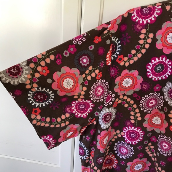 TAFFORD Scrub Top 100% Cotton Floral V-Neck Short Sleeve Women’s Plus Size 3X - Picture 3 of 16